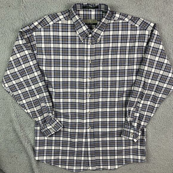 Loafers Reed & James Long Sleeve Button Down Cotton Plaid Shirt Mens Large New - Picture 3 of 7